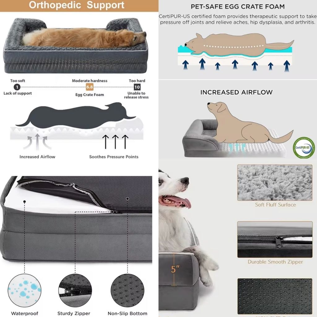 Velvet Lounger - Orthopaedic Dog Bed